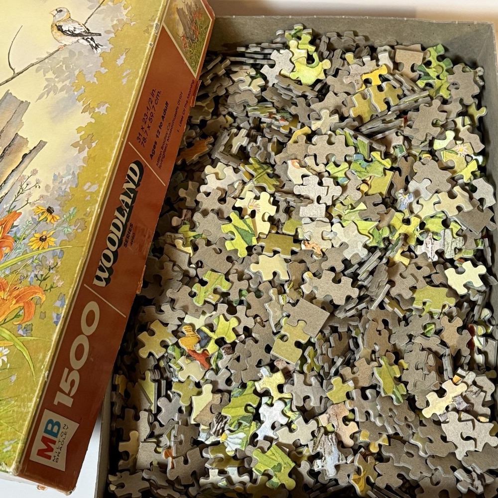 Vintage 1978 Milton Bradley MB 1500 Piece Jigsaw Puzzle Woodland Series #1 - Picture 5 of 7
